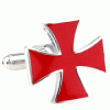 Red cross shape cufflinks