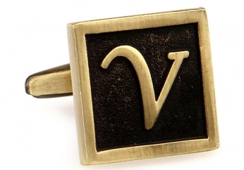 Egypt stylish letter V cufflinks - Click Image to Close