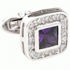 Elegant purple spot square shining cufflinks