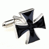 Black cross shape cufflinks