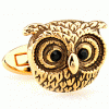 Golden owl cufflinks